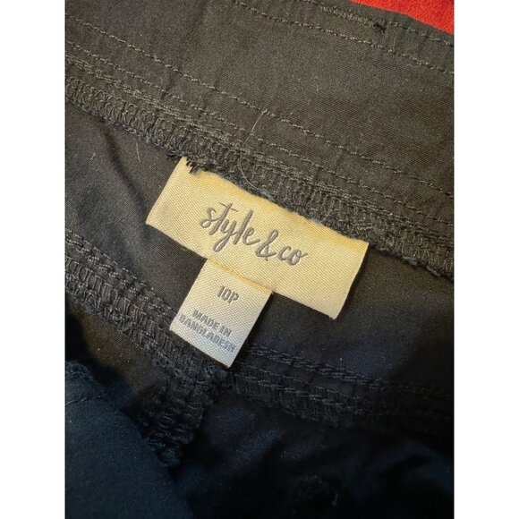 Style & Co Size 10P Black Capri Pants Stretch Petite Pockets - Picture 3 of 9